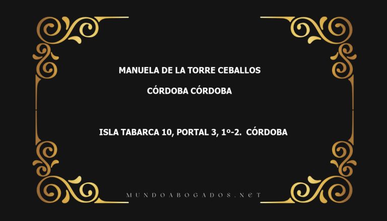 abogado Manuela De La Torre Ceballos en la localidad de Córdoba