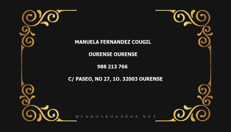 abogado Manuela Fernandez Cougil en la localidad de Ourense