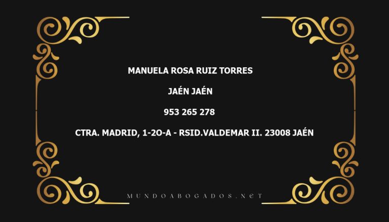 abogado Manuela Rosa Ruiz Torres en la localidad de Jaén