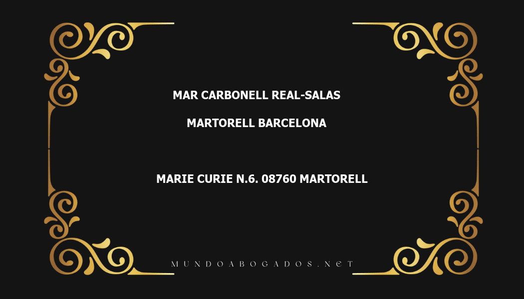 abogado Mar Carbonell Real-Salas en la localidad de Martorell