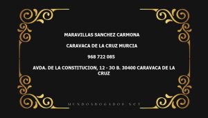 abogado Maravillas Sanchez Carmona en la localidad de Caravaca de la Cruz