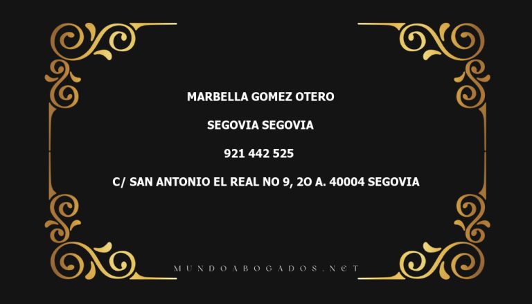 abogado Marbella Gomez Otero en la localidad de Segovia