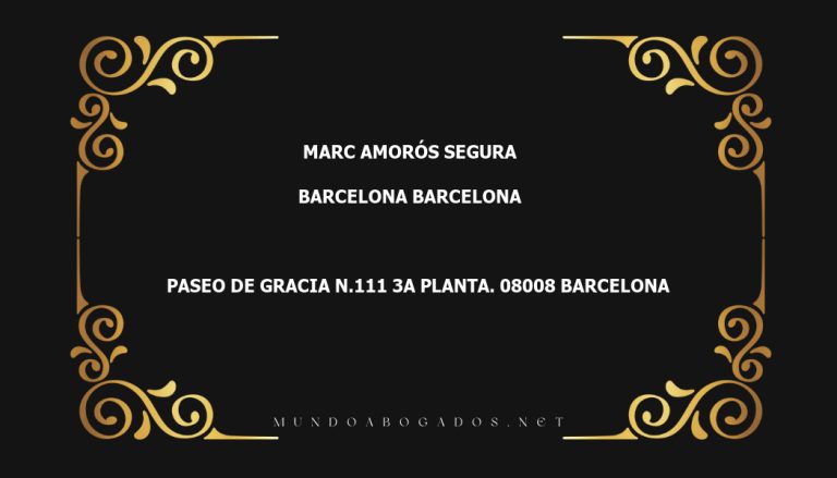 abogado Marc Amorós Segura en la localidad de Barcelona