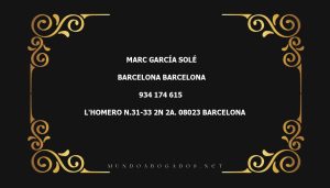 abogado Marc García Solé en la localidad de Barcelona