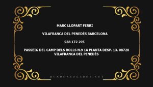 abogado Marc Llopart Ferri en la localidad de Vilafranca del Penedés