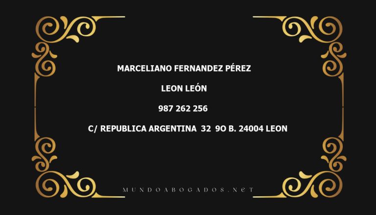 abogado Marceliano Fernandez Pérez en la localidad de Leon