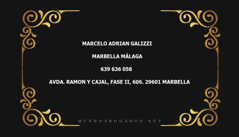 abogado Marcelo Adrian Galizzi en la localidad de Marbella