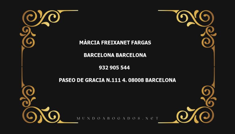 abogado Màrcia Freixanet Fargas en la localidad de Barcelona