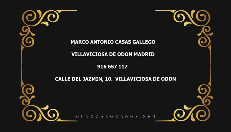 abogado Marco Antonio Casas Gallego en la localidad de Villaviciosa de Odon