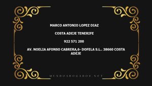 abogado Marco Antonio Lopez Diaz en la localidad de Costa Adeje