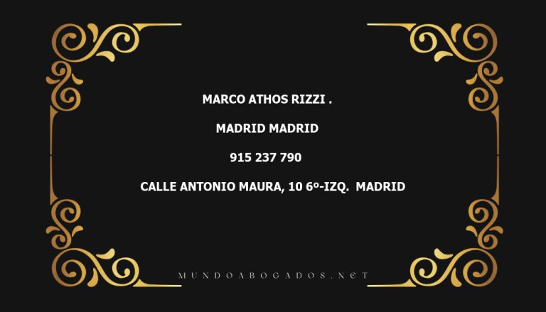 abogado Marco Athos Rizzi . en la localidad de Madrid