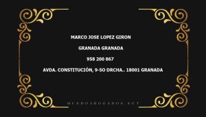 abogado Marco Jose Lopez Giron en la localidad de Granada