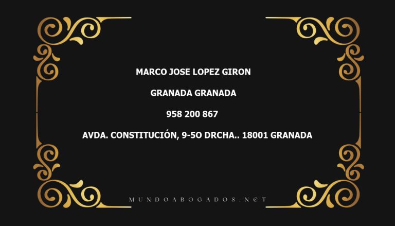 abogado Marco Jose Lopez Giron en la localidad de Granada