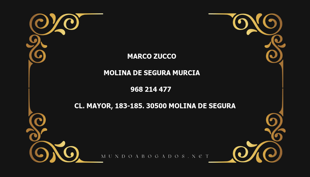 abogado Marco Zucco en la localidad de Molina de Segura