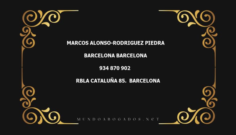 abogado Marcos Alonso-Rodriguez Piedra en la localidad de Barcelona