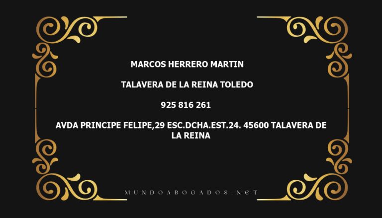 abogado Marcos Herrero Martin en la localidad de Talavera de la Reina