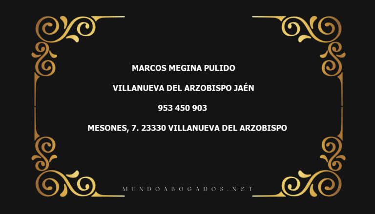 abogado Marcos Megina Pulido en la localidad de Villanueva del Arzobispo