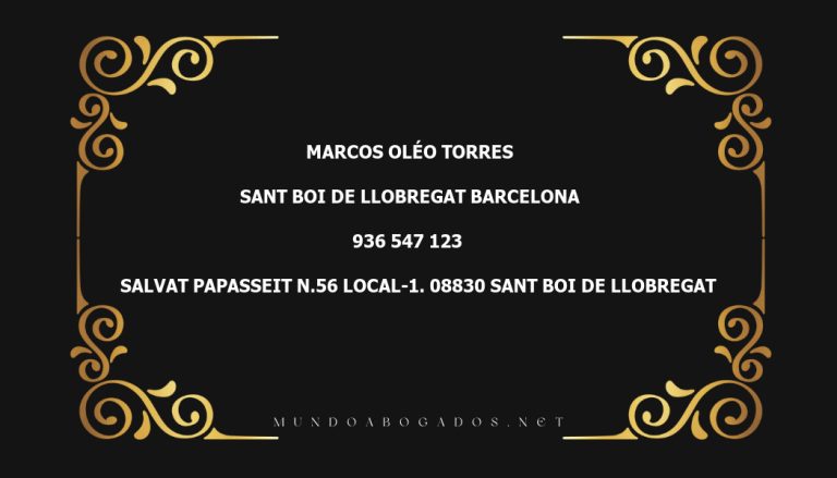 abogado Marcos Oléo Torres en la localidad de Sant Boi de Llobregat