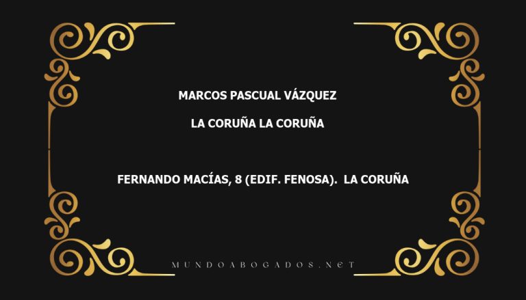 abogado Marcos Pascual Vázquez en la localidad de La Coruña