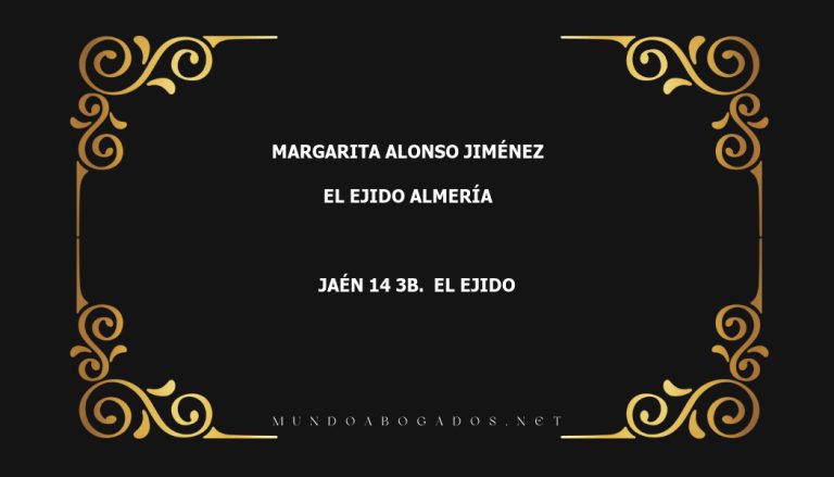 abogado Margarita Alonso Jiménez en la localidad de El Ejido