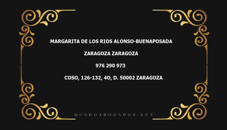 abogado Margarita De Los Rios Alonso-Buenaposada en la localidad de Zaragoza