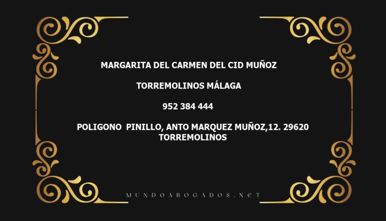 abogado Margarita Del Carmen Del Cid Muñoz en la localidad de Torremolinos