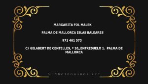 abogado Margarita Fol Malek en la localidad de Palma de Mallorca