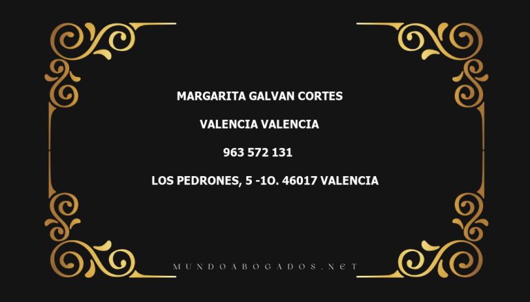 abogado Margarita Galvan Cortes en la localidad de Valencia