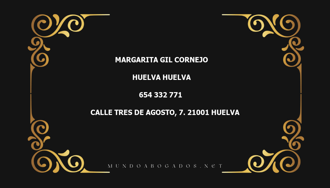 abogado Margarita Gil Cornejo en la localidad de Huelva