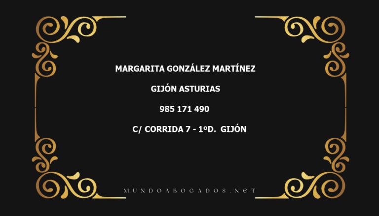 abogado Margarita González Martínez en la localidad de Gijón