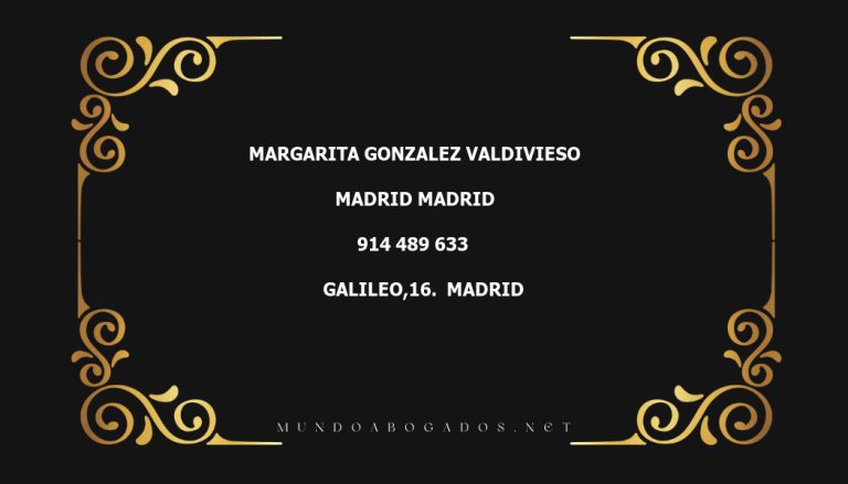 abogado Margarita Gonzalez Valdivieso en la localidad de Madrid