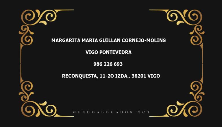 abogado Margarita Maria Guillan Cornejo-Molins en la localidad de Vigo