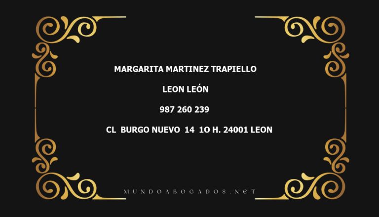 abogado Margarita Martinez Trapiello en la localidad de Leon