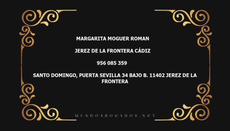 abogado Margarita Moguer Roman en la localidad de Jerez de la Frontera