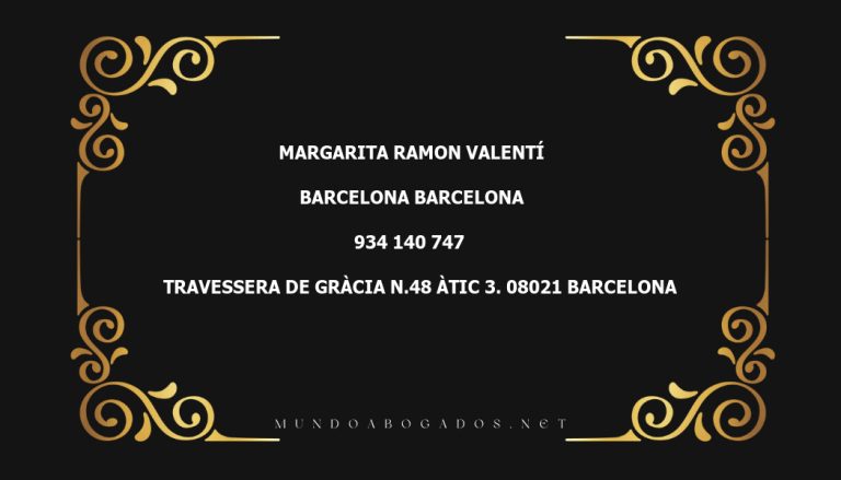 abogado Margarita Ramon Valentí en la localidad de Barcelona