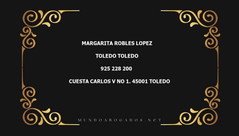 abogado Margarita Robles Lopez en la localidad de Toledo