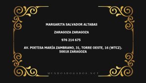 abogado Margarita Salvador Altabas en la localidad de Zaragoza