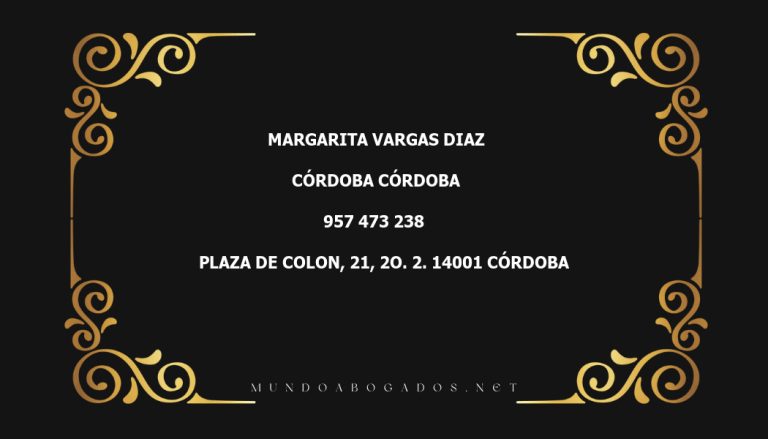 abogado Margarita Vargas Diaz en la localidad de Córdoba