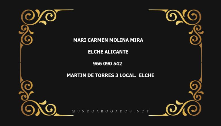 abogado Mari Carmen Molina Mira en la localidad de Elche