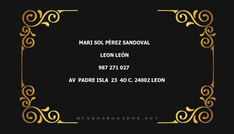 abogado Mari Sol Pérez Sandoval en la localidad de Leon