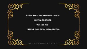 abogado Maria Aaraceli Montilla Cobos en la localidad de Lucena