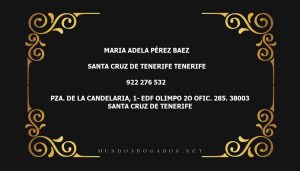 abogado Maria Adela Pérez Baez en la localidad de Santa Cruz de Tenerife