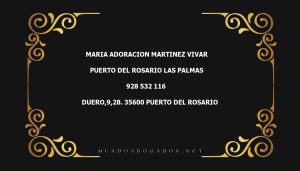 abogado Maria Adoracion Martinez Vivar en la localidad de Puerto del Rosario