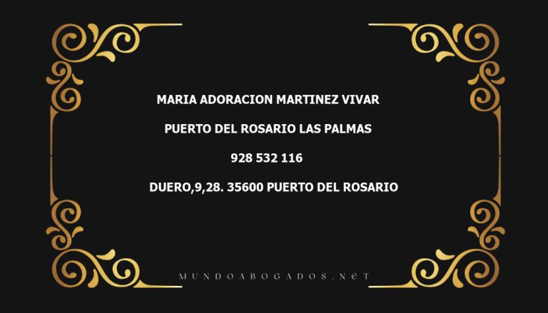 abogado Maria Adoracion Martinez Vivar en la localidad de Puerto del Rosario