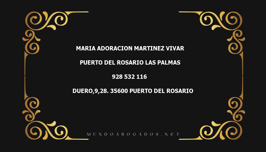 abogado Maria Adoracion Martinez Vivar en la localidad de Puerto del Rosario