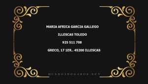 abogado Maria Africa Garcia Gallego en la localidad de Illescas