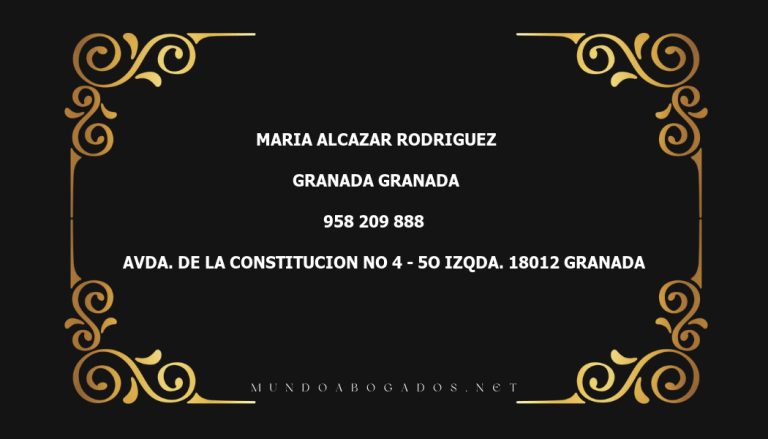 abogado Maria Alcazar Rodriguez en la localidad de Granada