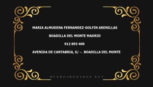 abogado Maria Almudena Fernandez-Golfin Arenillas en la localidad de Boadilla del Monte