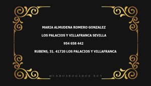 abogado Maria Almudena Romero Gonzalez en la localidad de Los Palacios y Villafranca