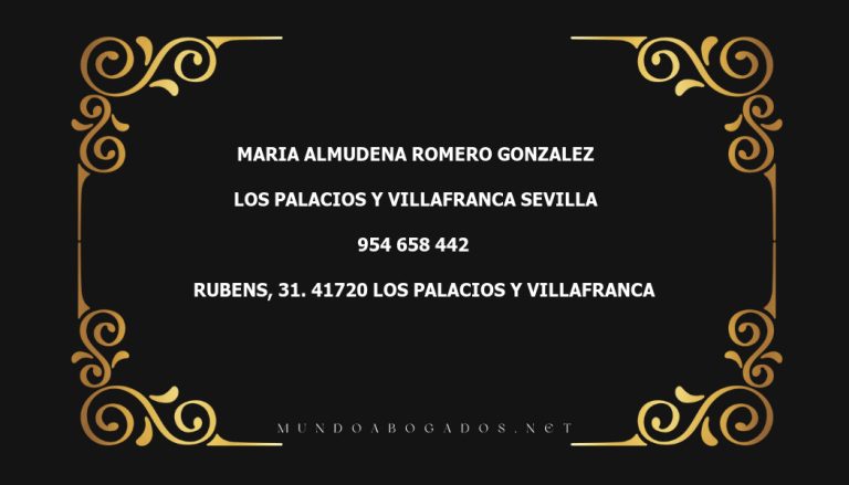 abogado Maria Almudena Romero Gonzalez en la localidad de Los Palacios y Villafranca